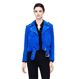 Club Monaco blue ela suede jacket - sz s